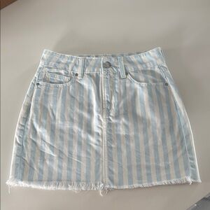 Pacsun Striped Blue and White Denim Mini Skirt